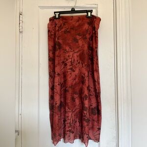 High waist mesh floral skirt with elastic waist band